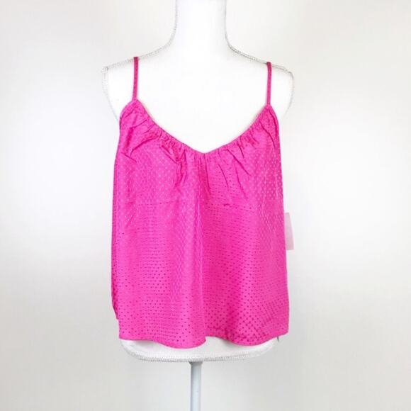 NSR Lisa Pink Spaghetti Strap Crop Top Cami NWT - Picture 2 of 8